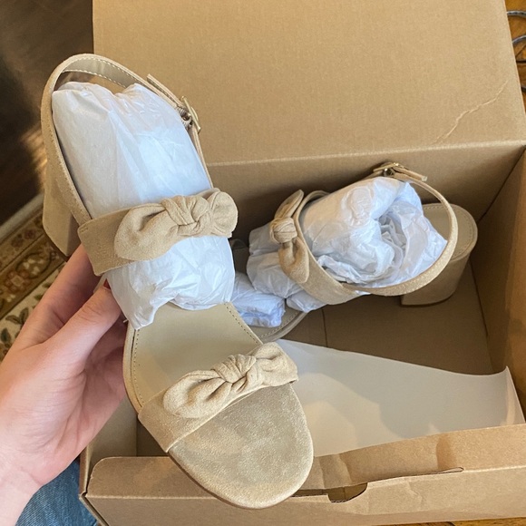 J. Crew Factory Beige Block Heel Sandals - Picture 2 of 5